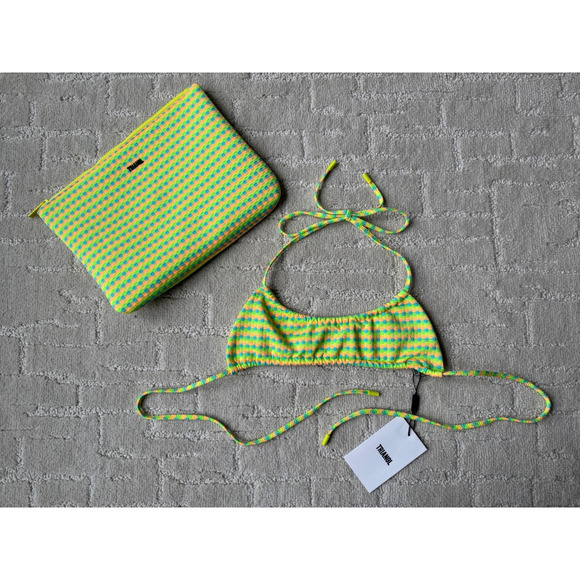 Triangl Myrta Feti Strappy Halter Top Tie Bikini Bright Pattern - Picture 1 of 7